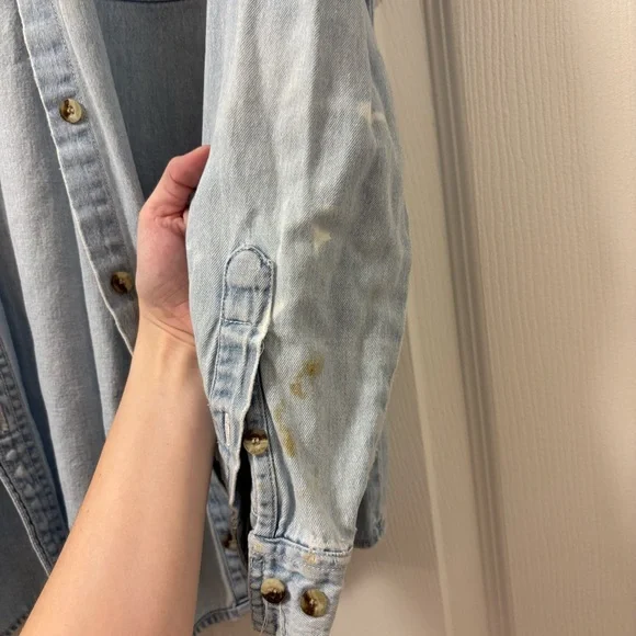 Mountain Lake Denim Blue Button Down Shirt - Picture 3 of 4